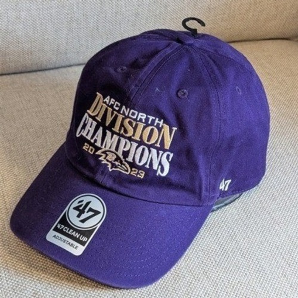 47 Baltimore Ravens NFL AFC North Division Champions‎ 2023 Purple Hat Cap OSFA